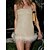cheap Party Dresses-Women&#039;s Mini Dress Party Dress Feather Dress Cocktail Dress Green Khaki Pure Color Sleeveless Spring Fall Winter Backless Fashion Spaghetti Strap Birthday Wedding Guest Vacation 2023 S M L