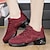 abordables Zapatillas de baile-Mujer Zapatillas de Baile Elegante Tacón Plano Dedo redondo Cordones Adulto Rojo Oscuro Negro Rosa