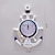 cheap Wall Sculptures-Mediterranean Style Blue and White Rudder Helmsman Anchor Personalized Wall Clock Clock Electronic Watch Decoration Navigation Clock Office Home Ocean Theme Wall Hanging
