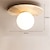 olcso Mennyezeti lámpák-sekély tál alakú mennyezeti lámpatest, minimalista kőüveg félig süllyesztett lámpa 1 izzóval 110-240V folyosóra