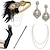 cheap Historical &amp; Vintage Costumes-Vintage 1920s The Great Gatsby Flapper Headband Accessories Set Necklace Earrings Charleston Women&#039;s Feather Masquerade Festival Gloves