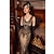 cheap Historical &amp; Vintage Costumes-Retro Vintage Roaring 20s 1920s Flapper Dress Dress Christmas Party Dress The Great Gatsby Women&#039;s Sequins Carnival Wedding Wedding Guest Party / Evening Dress