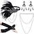 お買い得  ヒストリカル＆ビンテージコスチューム-1920 年代のギャツビー アクセサリー セット 女性用 フラッパー ヘッドバンド 20 年代のかぶとネックレス 手袋