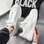 olcso Tornacipők férfiaknak-Férfi Tornacipők Fehér cipők Gyalogló Szüret Alkalmi Szabadtéri Napi Kötött Meleg Magasító Kényelmes Fűzős Fekete Fehér Ősz Tél