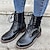 Χαμηλού Κόστους Μπότες μάχης-Γυναικεία Μπότες Μπότες Μάχης Αποκλείστε τις μπότες των τακουνιών Μπότες Lace Up Καθημερινά Μονόχρωμο Μποτάκια μποτάκια Χειμώνας Αποκλείστε τη φτέρνα Στρογγυλή Μύτη Βασικό Καθημερινό Περπάτημα PU