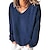 cheap Hoodies &amp; Sweatshirts-Women&#039;s Sweatshirt Pullover Fuzzy Teddy Fleece Black Wine Navy Blue Solid Color Street Casual V Neck Top Long Sleeve Fall &amp; Winter Micro-elastic