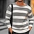 cheap Men&#039;s Pullover Sweater-Men&#039;s Pullover Sweater Jumper Ribbed Knit Knitted Regular Crew Neck Striped Work Daily Wear Modern Contemporary Clothing Apparel Winter Black Red S M L