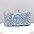 cheap Clutches &amp; Evening Bags-Women&#039;s Clutch Evening Bag Wristlet Clutch Bags Polyester Party Daily Bridal Shower Rhinestone Pearls Chain Large Capacity Lightweight Durable Solid Color Color Block Silver Light Blue Silver color