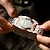 お買い得  機械式腕時計-男性 機械式時計 贅沢 大きめ文字盤 ファッション ビジネス スケルトン トゥールビヨン 光る 防水 レザー 腕時計
