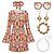 cheap Historical &amp; Vintage Costumes-Retro Vintage 1970s Disco Dress Headband Accesories Set Headbands Necklace / Bracelet Hippie Women&#039;s Cosplay Costume Masquerade Party Party / Evening Dress