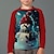 levne chlapecká 3D trička-Chlapecké 3D Sněhulák Košile s raglánovým rukávem Dlouhý rukáv 3D tisk Podzim Zima Sportovní Módní Šik ven Polyester Děti 3-12 let Tričkový Venkovní Ležérní Denní Běžný