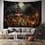 cheap Halloween Wall Tapestries-Halloween Pumpkin Hanging Tapestry Wall Art Large Tapestry Mural Decor Photograph Backdrop Blanket Curtain Home Bedroom Living Room Decoration Creepy Town Mansion House Halloween Decorations