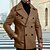 cheap Men&#039;s Trench Coats-Men&#039;s Winter Coat Trench Coat Office &amp; Career Daily Wear Polyester Winter Thermal Warm Washable Outerwear Clothing Apparel Fashion Warm Ups Pocket Plain Double Breasted Lapel