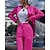 cheap Blazers-Women&#039;s Suits Blazer Outdoor Button Casual / Daily Stripe Loose Fit Fashion Outerwear Spring Long Sleeve Fuchsia S