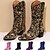 voordelige Cowboy &amp; Western Boots-Dames Laarzen Cowboy westernlaarzen Metalen laarzen Glitter kristal pailletten juwelen Buiten Werk Dagelijks Halfhoge laarzen Winter Pailletten Blok hiel Blokhak Gepuntte Teen Elegant Modieus Klassiek