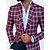 cheap Men&#039;s Blazers &amp; Suits-Men&#039;s Suits Blazer Business Formal Evening Wedding Party Spring &amp;  Fall Fashion Casual Plaid / Check Geometic Polyester Casual / Daily Pocket Single Breasted Blazer Purple