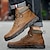 cheap Men&#039;s Handmade Shoes-Men&#039;s Boots Retro Winter Boots Handmade Shoes Walking Casual Daily Leather Comfortable Booties / Ankle Boots Loafer Black Yellow Khaki Spring Fall