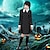 cheap Movie &amp; TV Theme Costumes-Kid&#039;s Wednesday Addams Floral Black Dress Plaits Pigtails Wig For Girls Goth Girl Addams family A-Line Dress Movie Cosplay Costume Gothic Little Black Dress Masquerade Carnival World Book Day Costumes