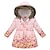 cheap Outerwear-Kids Girls&#039; Down Coat Graphic Fashion School Coat Outerwear 2-9 Years Spring 3164-3 red ink flower 3164-1 yellow flower 3002-6 light blue flowers