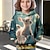 Недорогие 3d худи и свитшоты для девочек-Толстовка с капюшоном и 3D оленем для девочек, пуловер с длинными рукавами и 3D принтом животных, мультфильм, осень зима, активный, модный, милый, полиэстер, для детей 3–12 лет, на открытом воздухе,