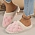 ieftine Flip-Flops de Damă-Pentru femei Papuci Pantofi Fuzzy Papuci de interior Încălțăminte de interior Zilnic Interior Culoare solidă Iarnă Toc Drept Vârf rotund Casual Confortabili minimalism Imitație Blană Loafer Alb Roz