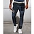 baratos calça masculina estampada em 3d-Xadrez Estampas Abstratas Geometria Casual Homens Impressão 3D Calças Ao ar livre Rua Vestir para trabalhar Poliéster Rosa Azul Verde S M L Cintura Média Elasticidade Calça