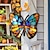 お買い得  アクセントウォール-蝶のステンドサンキャッチャー1個 - ステンドグラスの窓に吊るしてご自宅、オフィス、キッチン、リビングルームの装飾に。