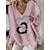 cheap Graphic Sweaters &amp; Cardigans-Women&#039;s Pullover Sweater Jumper Crew Neck Fuzzy Knit Acrylic Print Drop Shoulder Fall Winter Regular Going out Weekend Stylish Soft Long Sleeve Heart White Pink S M L