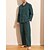 cheap Men&#039;s Pajamas-Men&#039;s Loungewear Sleepwear Pajama Set Pajama Top and Pant 2 Pieces Plaid Stylish Casual Comfort Home Daily Cotton Comfort Lapel Long Sleeve Shirt Pant Drawstring Elastic Waist Spring Fall Blue Dark