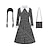 cheap Movie &amp; TV Theme Costumes-Wednesday Addams Addams family Wednesday Dress Necklace Cosplay Wigs Girls&#039; Movie Cosplay Active Cute Black 1 Black Children&#039;s Day Masquerade Dress Bag Necklace