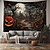 voordelige halloween wandtapijten-halloween decoraties tapestry jack o lantaarn pompoen decor kunst aan de muur groot hangend tapijt muurschildering decor foto achtergrond deken gordijn thuis slaapkamer woonkamer skelet dood