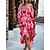 cheap Casual Dresses-Women&#039;s Casual Dress Floral Print A Line Dress Floral Dress Square Neck Ruched Print Midi Dress Outdoor Street Active Fashion Slim Long Sleeve Black Pink Blue Fall S M L XL