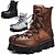 cheap Biker Boots-Men&#039;s Women Boots Motorcycle Boots Work Boots Biker boots Handmade Shoes Hiking Walking Vintage Casual Outdoor Daily Leather Warm Height Increasing Comfortable Booties / Ankle Boots Lace-up Brown