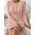 cheap Spring&amp;Autumn Dress-Women&#039;s Casual Dress Sweater Dress Bodycon Fashion Mini Dress Outdoor Casual Daily Going out Plain Long Sleeve Crew Neck 2023 Ruched Button Slim Pink S M L XL XXL 3XL
