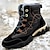 cheap Hiking Boots-Men&#039;s Boots Snow Boots Hiking Boots Winter Shoes Trekking Shoes Fleece lined Casual Outdoor Daily Cloth Warm Breathable Comfortable Lace-up Black Brown Color Block Fall Winter