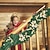 billige Kranse, Girlander og Swags-8,8 ft./2,7 m kunstig juleguirlande trappedekoration grøn rattan med blomsterdekorationer til hjemmetrapper pejs verandadør display indendørs udendørs juleindretning