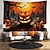 abordables halloween tentures murales-Décorations d&#039;Halloween tapisserie jack o lantern citrouille décor art mural grande tapisserie suspendue décor mural photographie toile de fond couverture rideau maison chambre salon chauve-souris