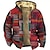 cheap Men&#039;s 3D Hoodies-Mens Graphic Hoodie Color Block Prints Daily Classic Casual 3D Jacket Fleece Outerwear Holiday Vacation Going Hoodies Yellow Red Plaid Winter Grey Wool
