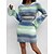 cheap Spring&amp;Autumn Dress-Women&#039;s Casual Dress Sweater Dress Sheath Dress Backless Hollow Out Mini Dress Fashion Modern Daily Holiday Vacation Long Sleeve Crew Neck Regular Fit 2023 Blue Color S M L Size