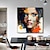 cheap People Paintings-Colorful Knife Woman Portrait Wall Art Handpainted Abstract Girl Poster Home Decor Painting Face Handmade Art Modern Rolled Canvas (No Frame)