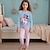 Недорогие 3D-пижамы для девочек-Девочки 3D единорогом пижама Розовый Длинный рукав 3D печать Осень Зима Активный Мода Симпатичные Стиль Полиэстер Дети 3-12 лет Вырез под горло Дом Повседневные В помещении Стандартный