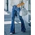 cheap Jeans-Women&#039;s Jeans Bell Bottom Pants Trousers Denim Full Length Micro-elastic Fashion Streetwear High Waist Street Daily Black Dark Blue S M Fall Winter