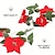 abordables Plantas artificiales-Decoraciones navideñas 2m decoración navideña de ratán artificial flor roja ornamento del festival de ratán