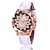ieftine Ceasuri Quartz-ceas pentru femei ceasuri cu strass ceas pentru femei din piele cu cadran mare brățară ceas de mână pentru femei ceas de cristal alegere cadou