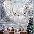 cheap Forest Tapestry-Hanging Tapestry Winter Wonderland Snow Forest Wall Art Large Tapestry Mural Decor Photograph Backdrop Blanket Curtain Home Bedroom Living Room Decoration