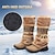 cheap Snow &amp; Winter Boots-Women&#039;s Boots Snow Boots Winter Boots Outdoor Daily Fleece Lined Knee High Boots Winter Bowknot Pom-pom Chunky Heel Round Toe Casual Industrial Style PU Lace-up Black Purple Brown