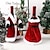 abordables Cocina navideña-Bolsa de vino tinto creativa, cubierta de botella de vino de vestido de Navidad, decoración de botella de vino de falda de Navidad, cubierta de vino tinto de Navidad
