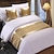 tanie Akcesoria do pościeli-hotelowy bieżnik na łóżko szalik na ogon łóżka hotel prosty nowoczesny chiński złoty narzuta na łóżko poduszka na ogon łóżka przytulna poszewka na poduszkę
