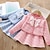 cheap Sets-2 Pieces Toddler Girls&#039; Color Block Ruched Skirt &amp; Sweater Set Long Sleeve Active School Cotton 3-7 Years Spring Pink Blue