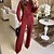 cheap Women&#039;s Two Piece Sets-Women&#039;s Sweatshirt Pants Sets Black Wine Orange Drawstring Solid Color Casual Holiday Long Sleeve Round Neck Basic Regular Fit Spring &amp;  Fall